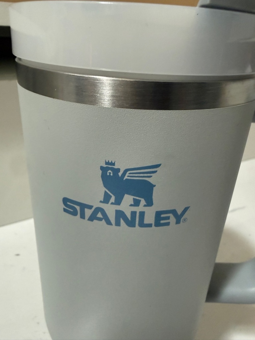 Stanley Light Gray Insulated Travel Mug with Handle and Straw - Picture 7 of 10